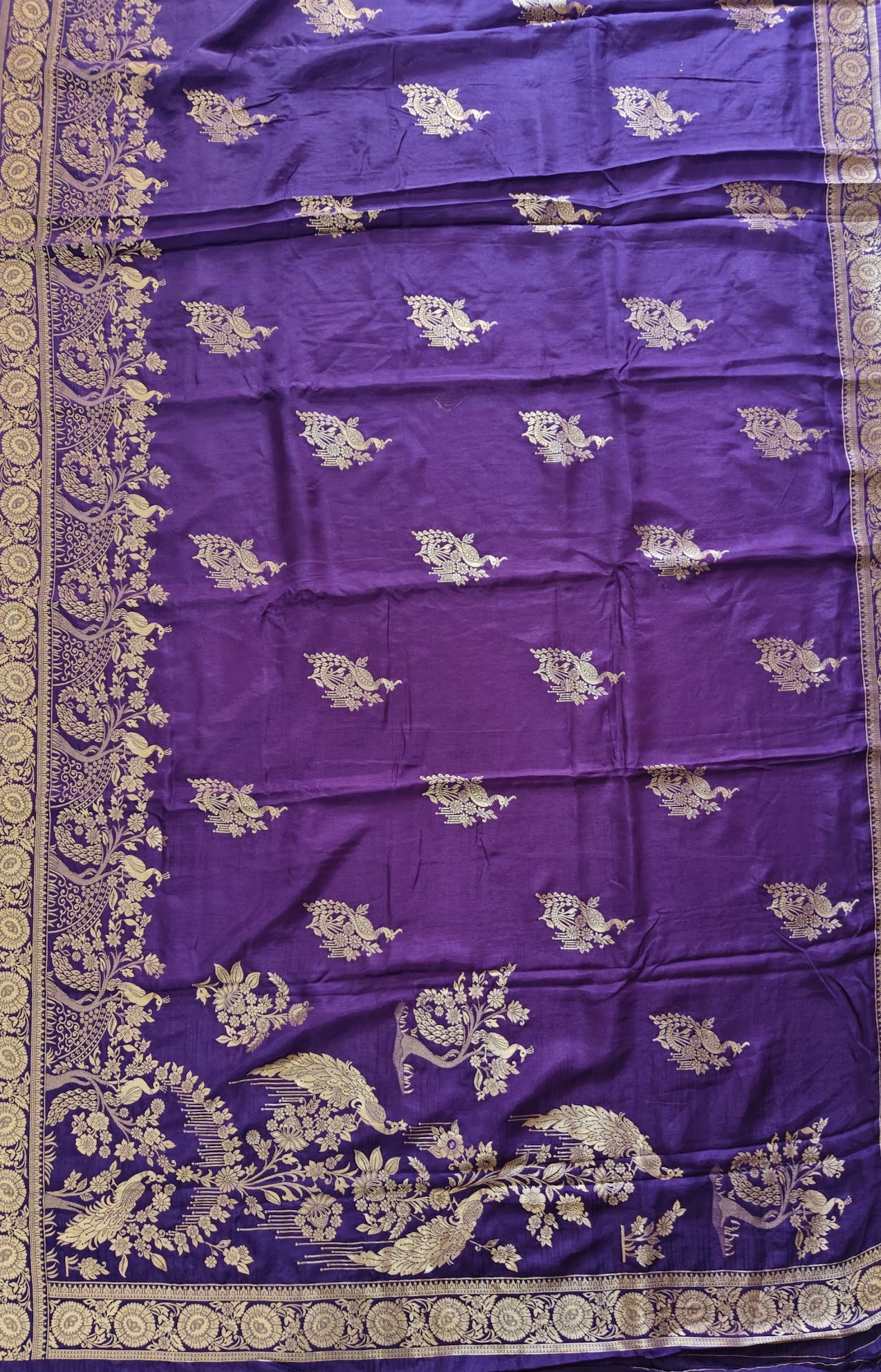 Purple Glow Monga Silk- Banarasi Saree