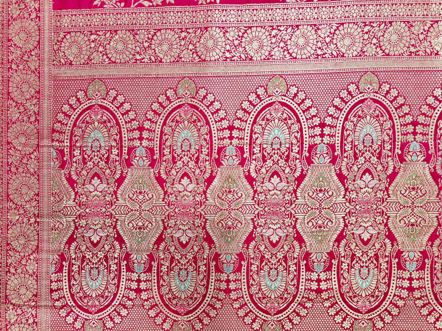 Rani Pink Dola Silk Meenakari - Banarasi Saree