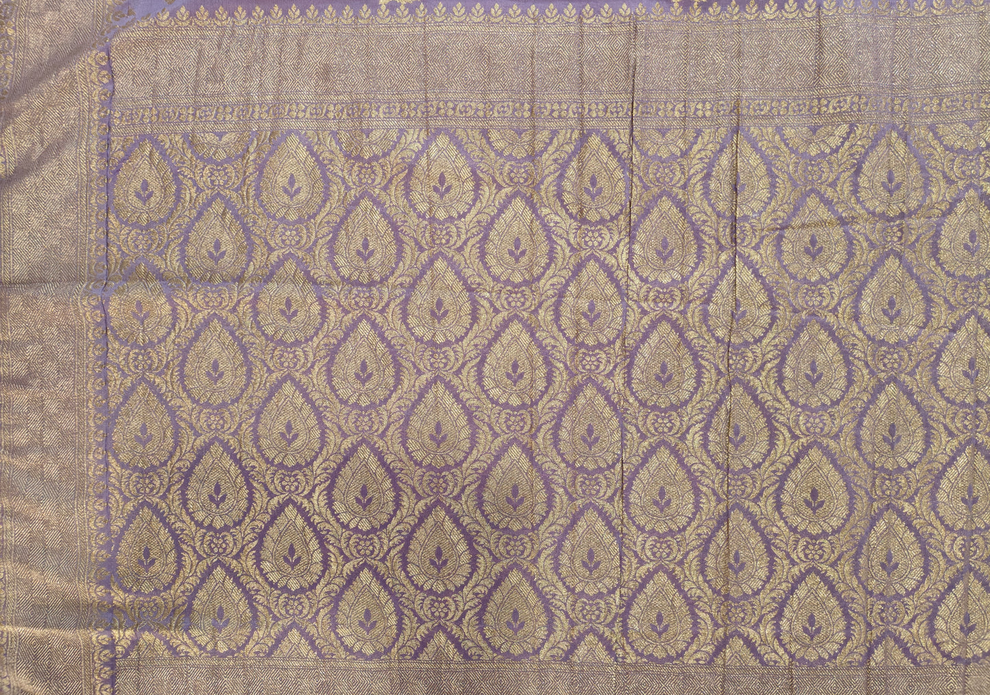 Royal Purple Crepe Georgette - Banarasi Saree