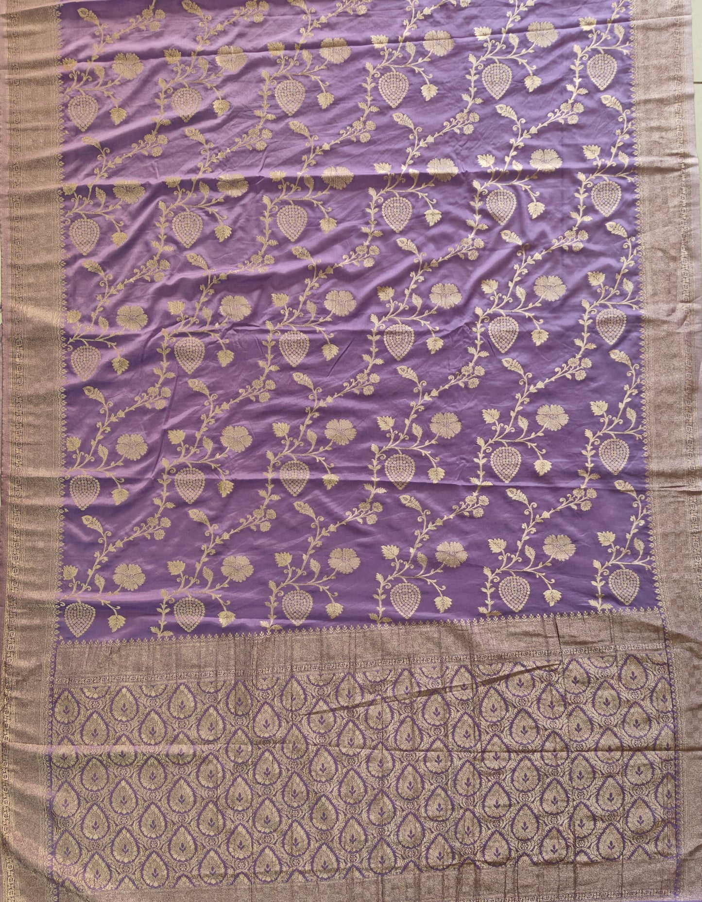 Royal Purple Crepe Georgette - Banarasi Saree