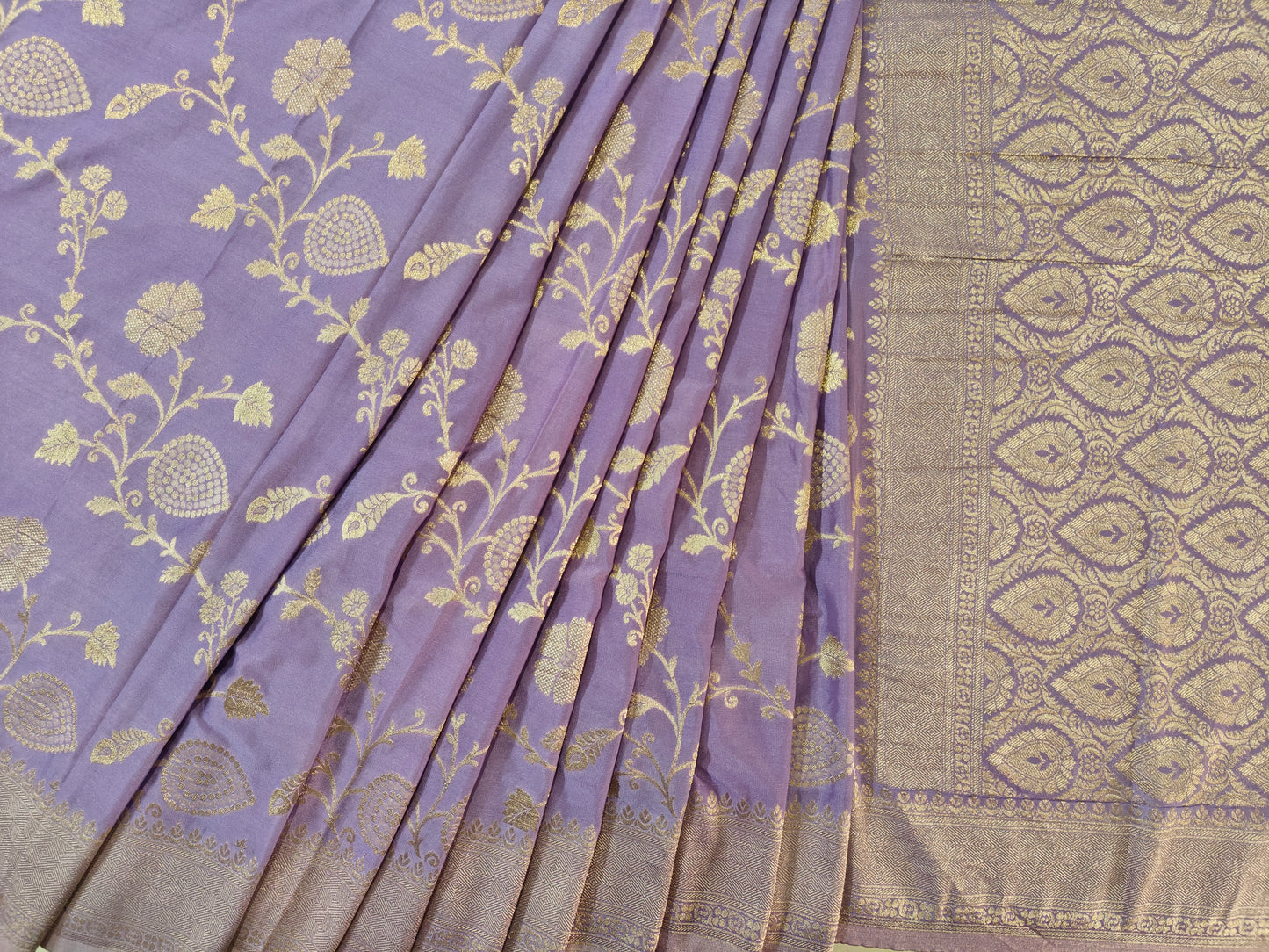 Royal Purple Crepe Georgette - Banarasi Saree