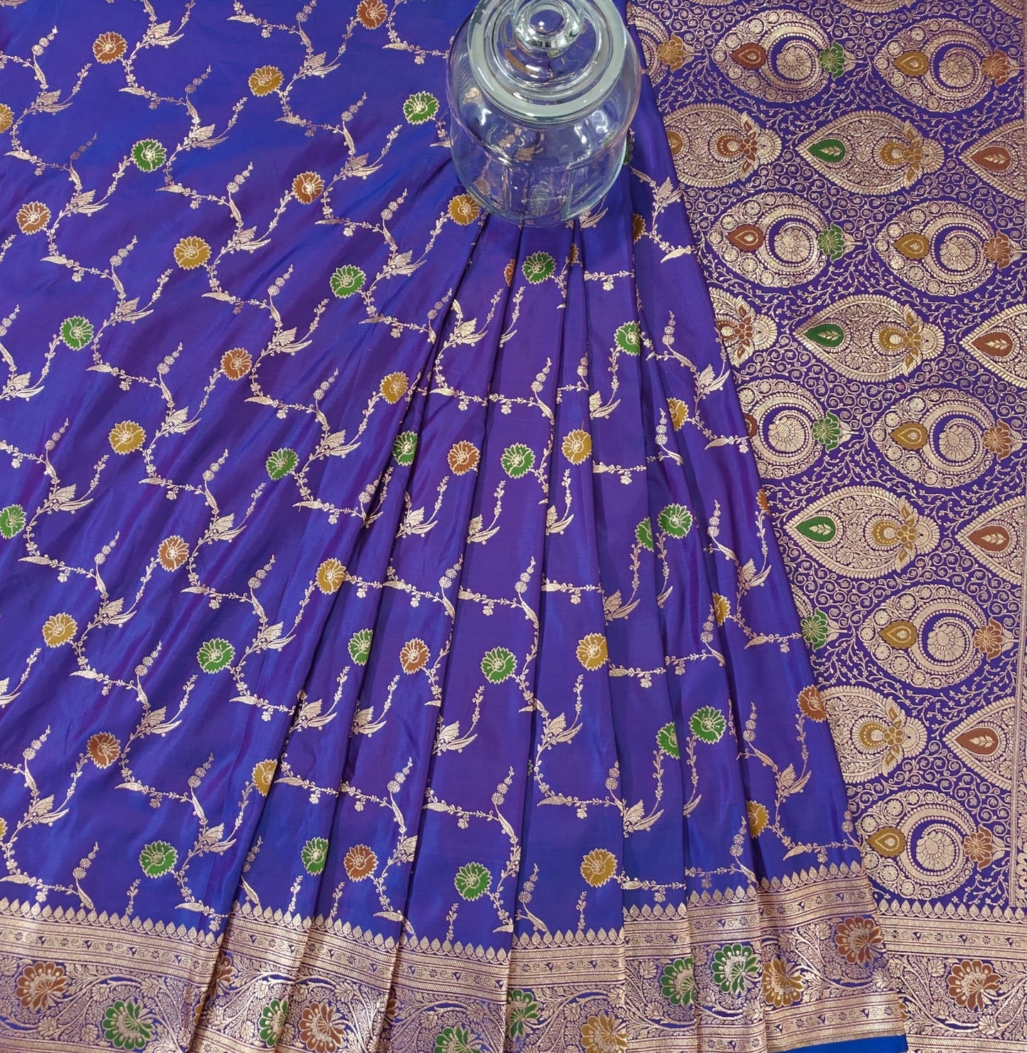 Royal Purple Katan Meena - Banarasi Saree