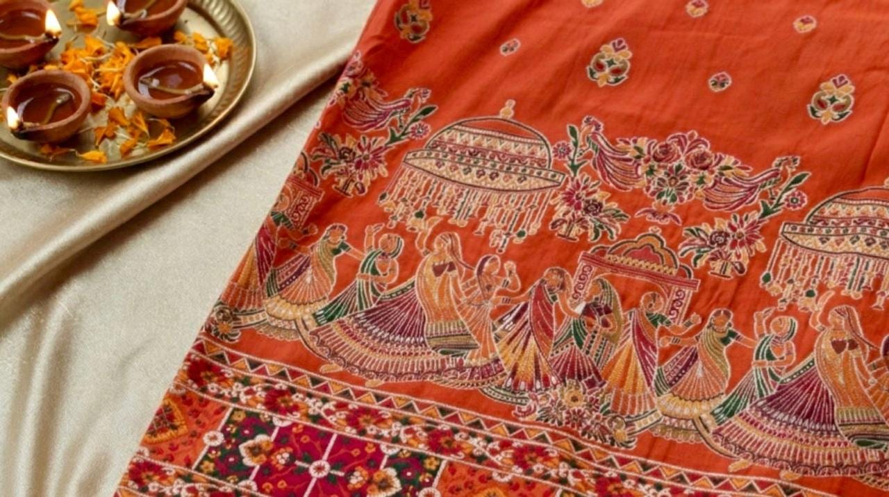Kashi Pashmina- Orange
