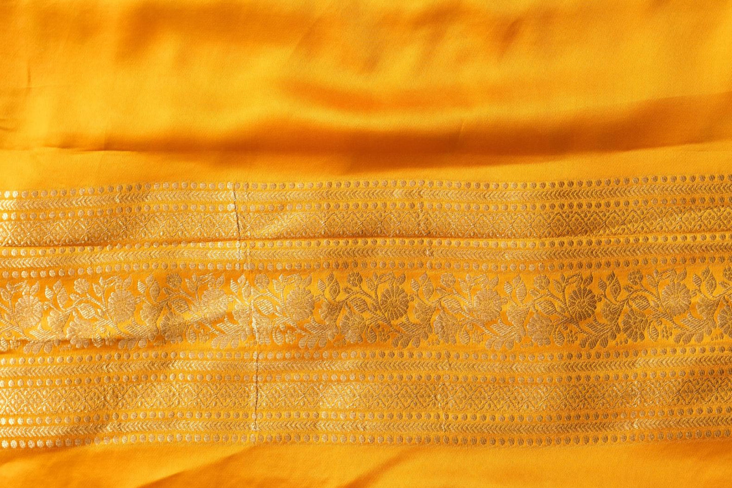 Yellow Mashru Silk - Banarasi Saree
