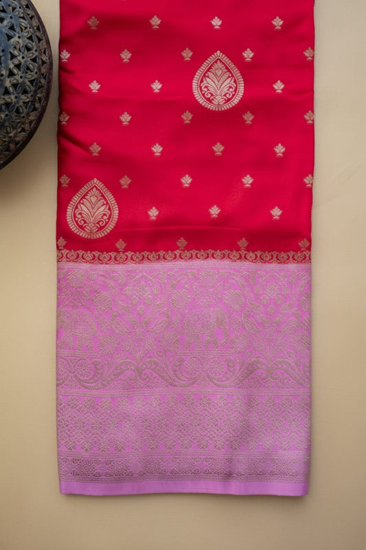 Kashi Riwayat Gajji Silk - Pink Light Pink Contrast