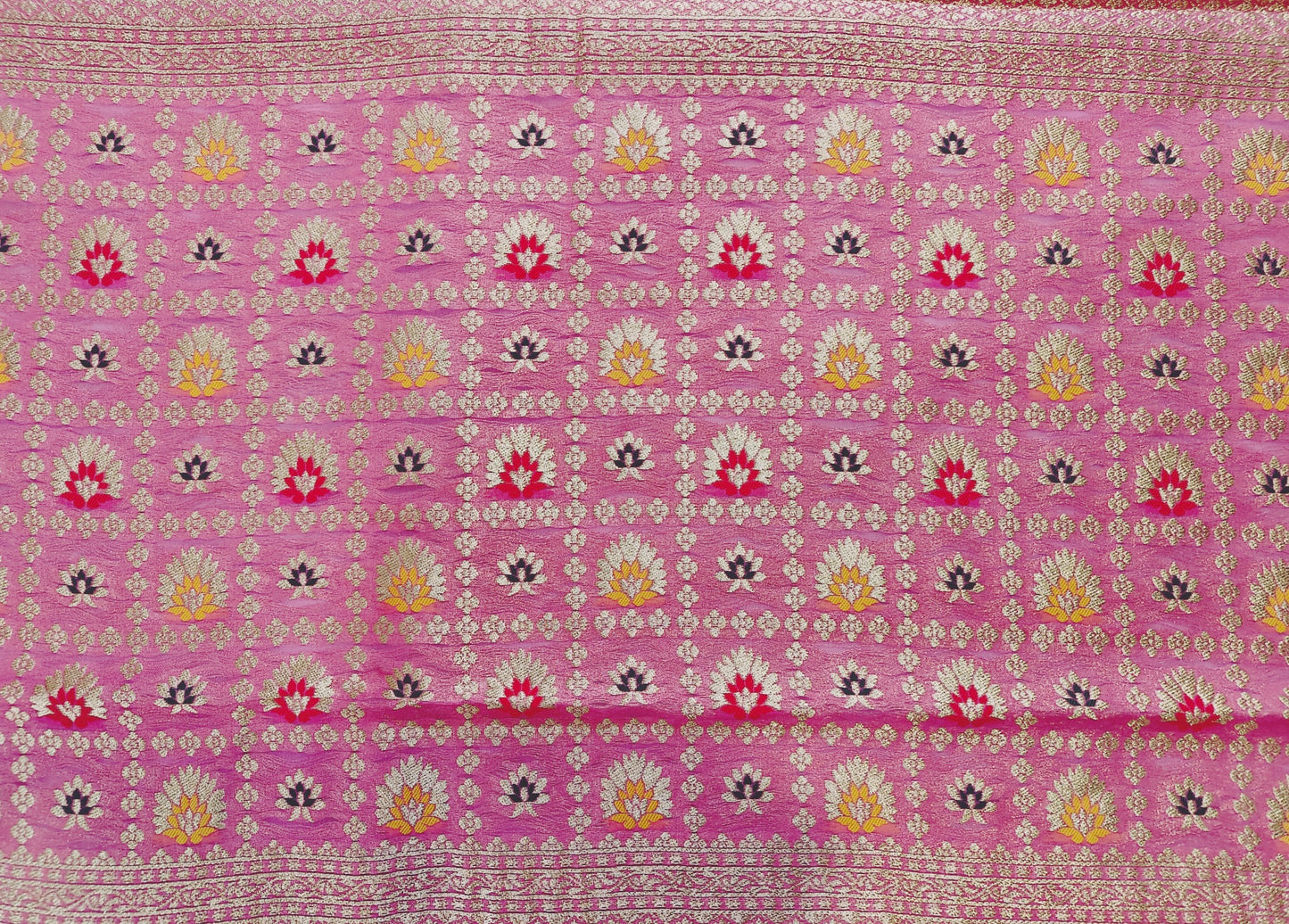 Rose Meenakari Organza Silk - Banarasi Saree